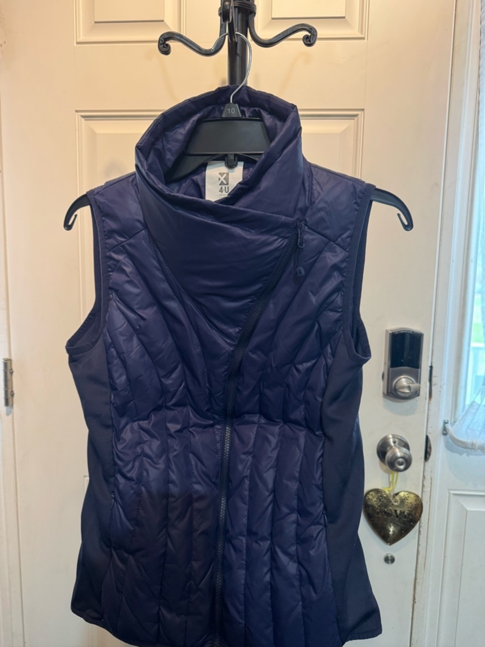 Navy Quilted Sleeveless Puffer Vest